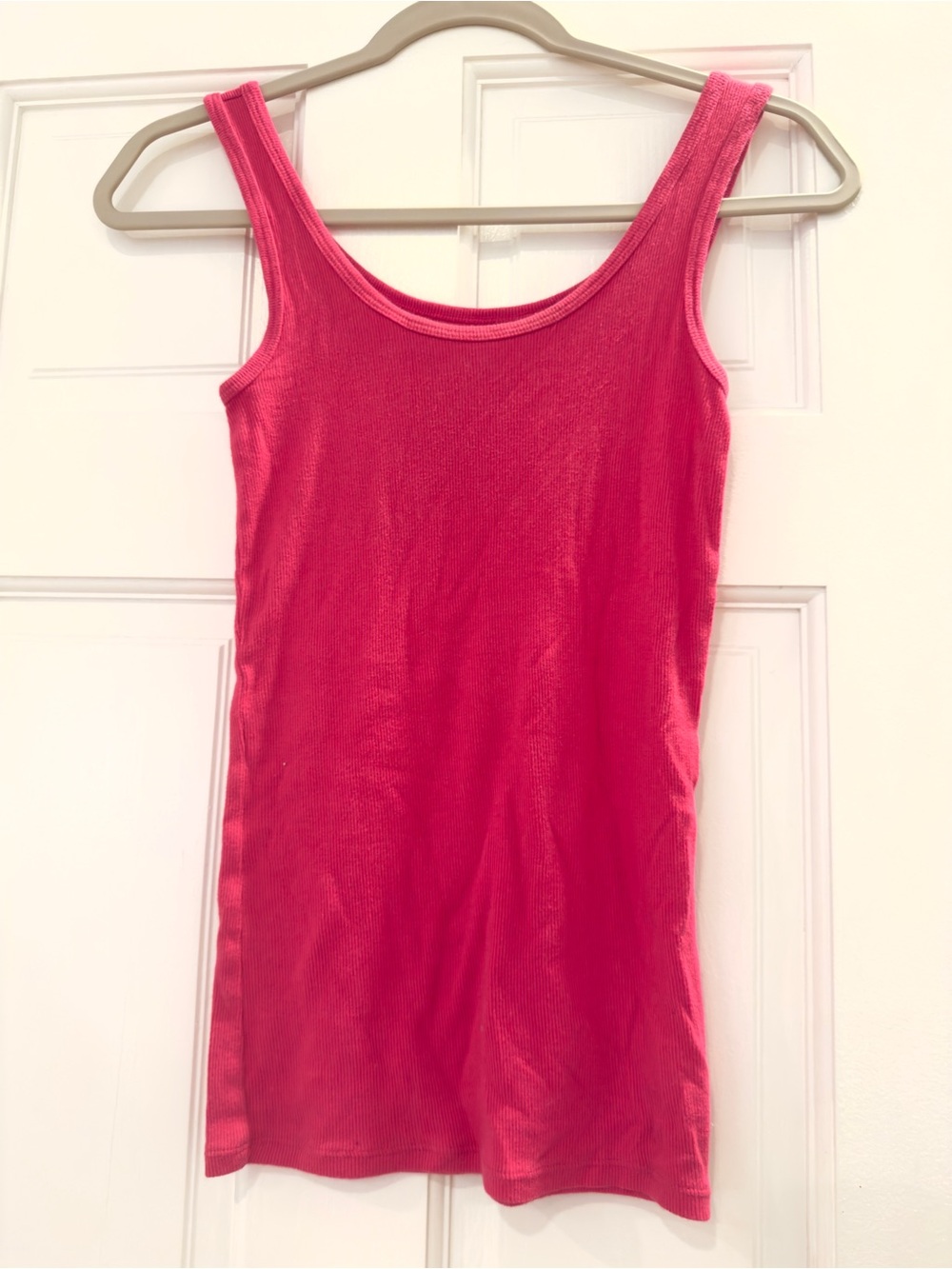 Time and Tru Bright Pink Ribbed Tank